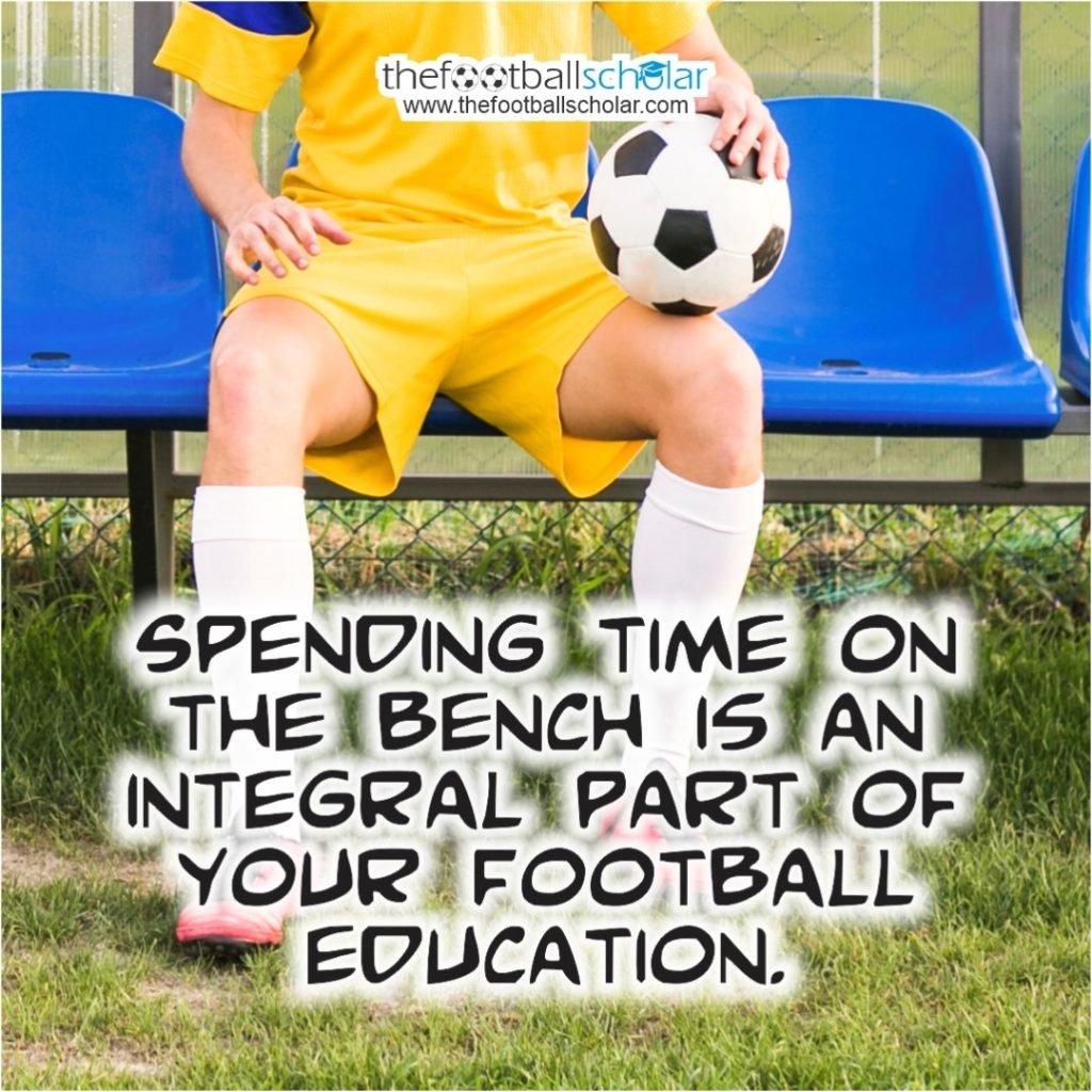 Footballer on bench